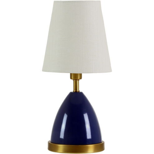 Geo 12 inch 60 watt Navy Blue with Weathered Brass accents Table Lamp Portable Light