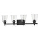 Bohin 4 Light 32 inch Matte Black Vanity Wall Light