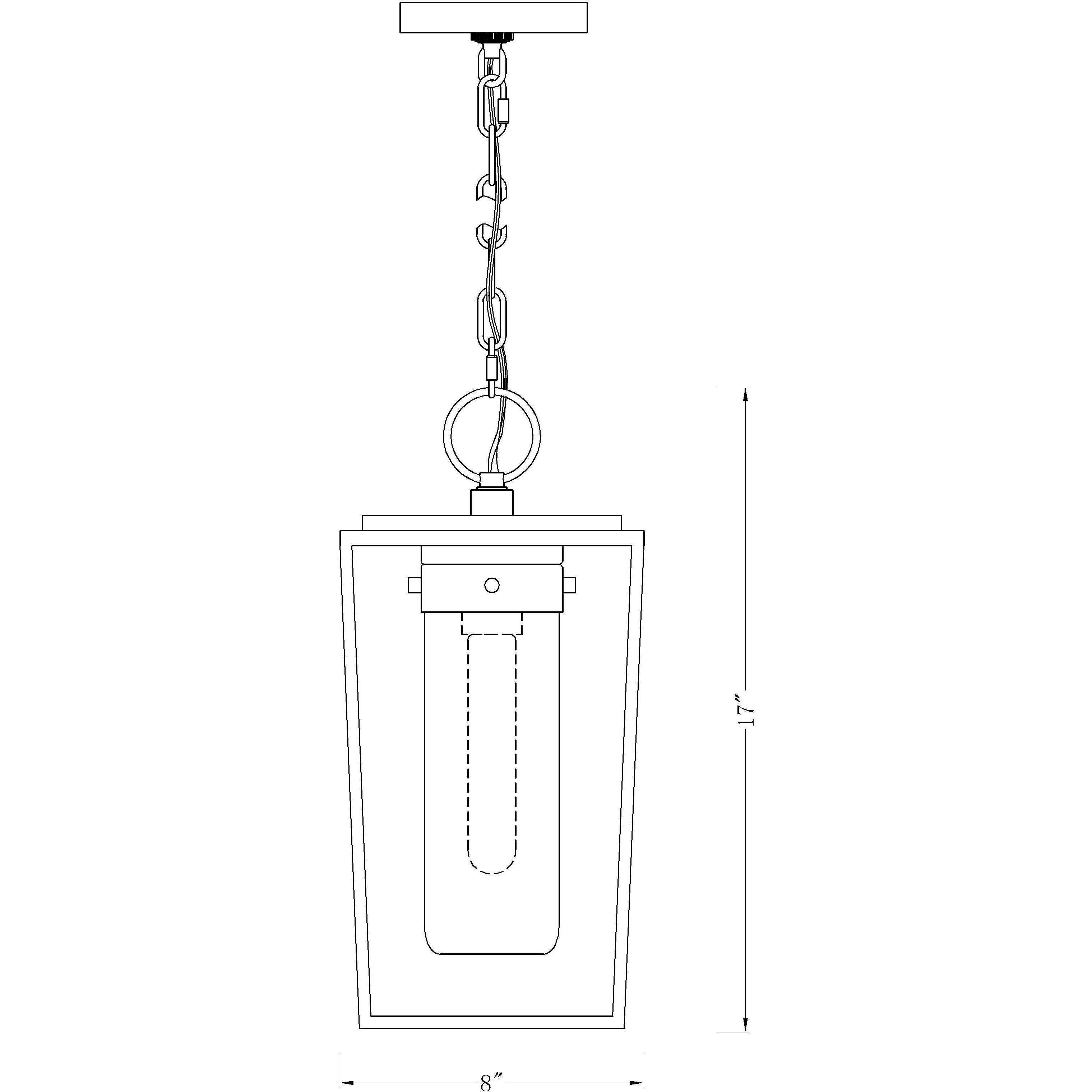 Sheridan 1 Light 8 inch Black Outdoor Chain Mount Ceiling Fixture in Seedy Glass