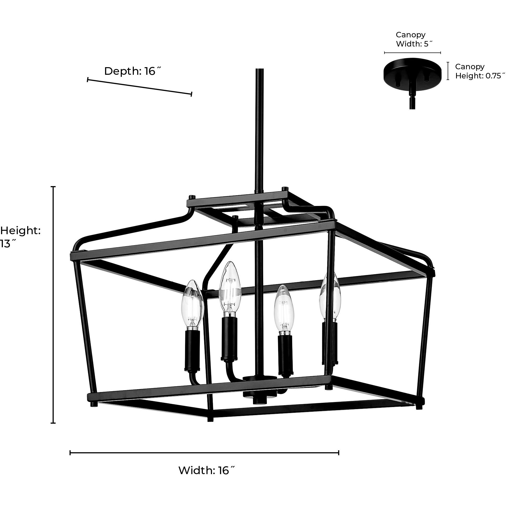 Nellita 4 Light 16 inch Matte Black Pendant Ceiling Light
