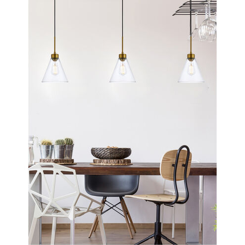 Mera 1 Light 8 inch Brass Pendant Ceiling Light