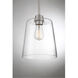 Industrial 1 Light 9.5 inch Brushed Nickel Pendant Ceiling Light