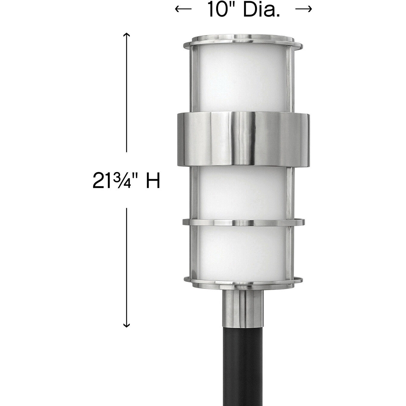 Saturn 1 Light 21.75 inch Stainless Steel Outdoor Post Mount Lantern in Non-LED