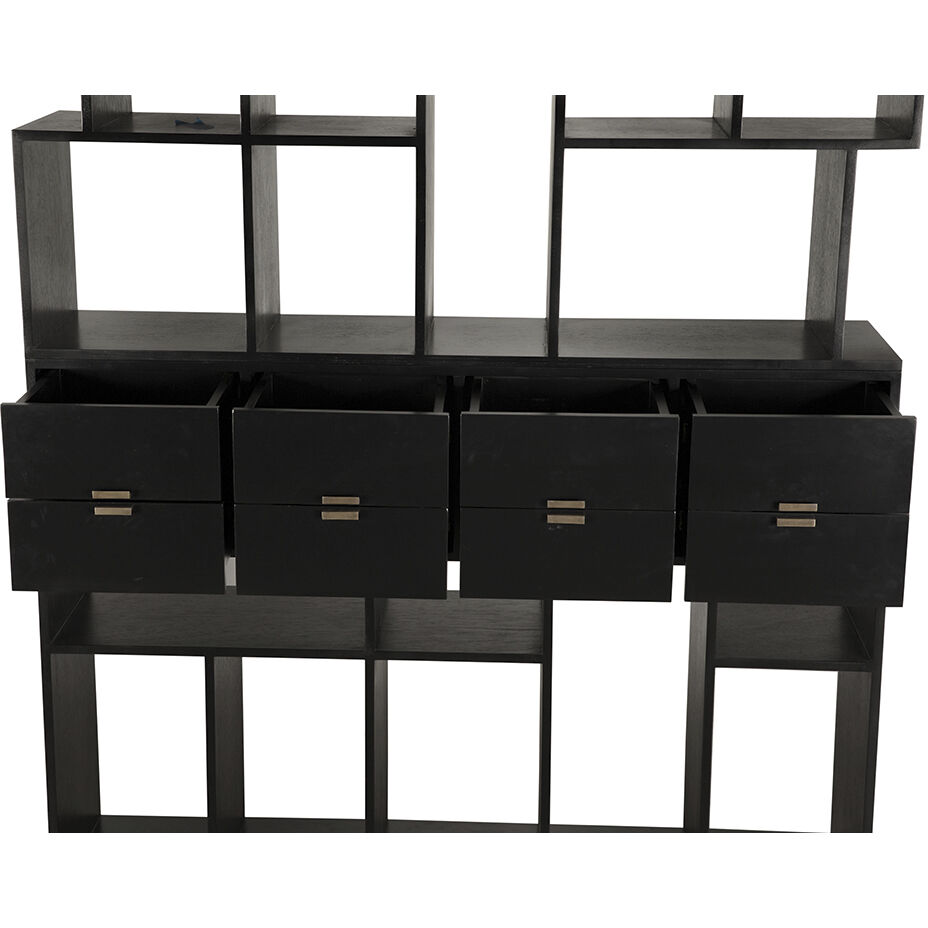 Grobius Hand Rubbed Black Bookcase