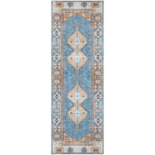 Antiquity 120 X 31 inch Bright Blue/Denim/Camel Rugs, Runner