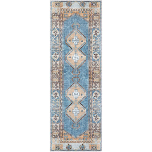 Antiquity 87 X 31 inch Bright Blue/Denim/Camel Rugs, Runner