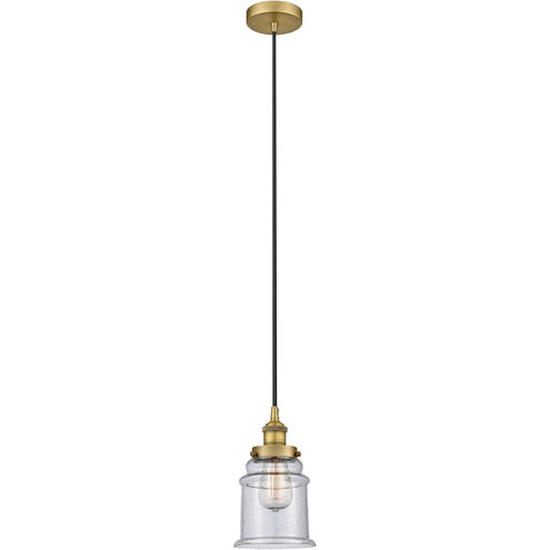 Edison Canton LED 6 inch Brushed Brass Mini Pendant Ceiling Light