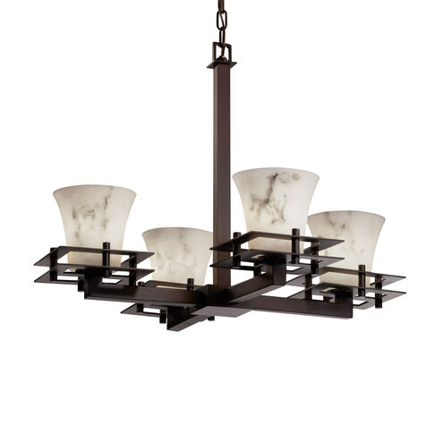 LumenAria LED 25 inch Brushed Nickel Chandelier Ceiling Light in 2800 Lm LED, Square with Flat Rim, Metropolis