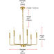 Willa 6 Light 26 inch Brass Pendant Ceiling Light