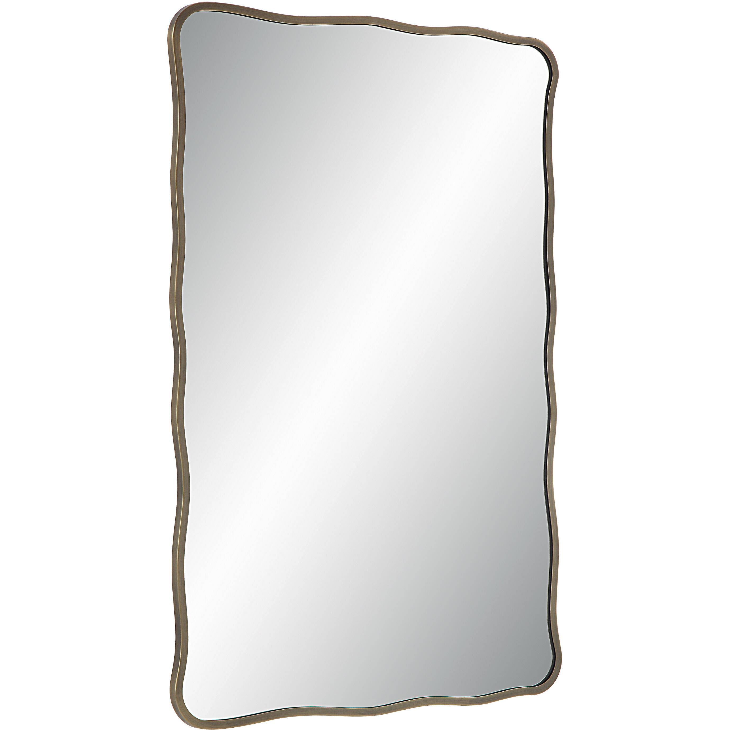 Basel 36 X 24 inch Dark Antique Brushed Brass Wall Mirror