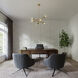 AERIN Tierney 6 Light 33.5 inch Satin Brass Pendant Ceiling Light