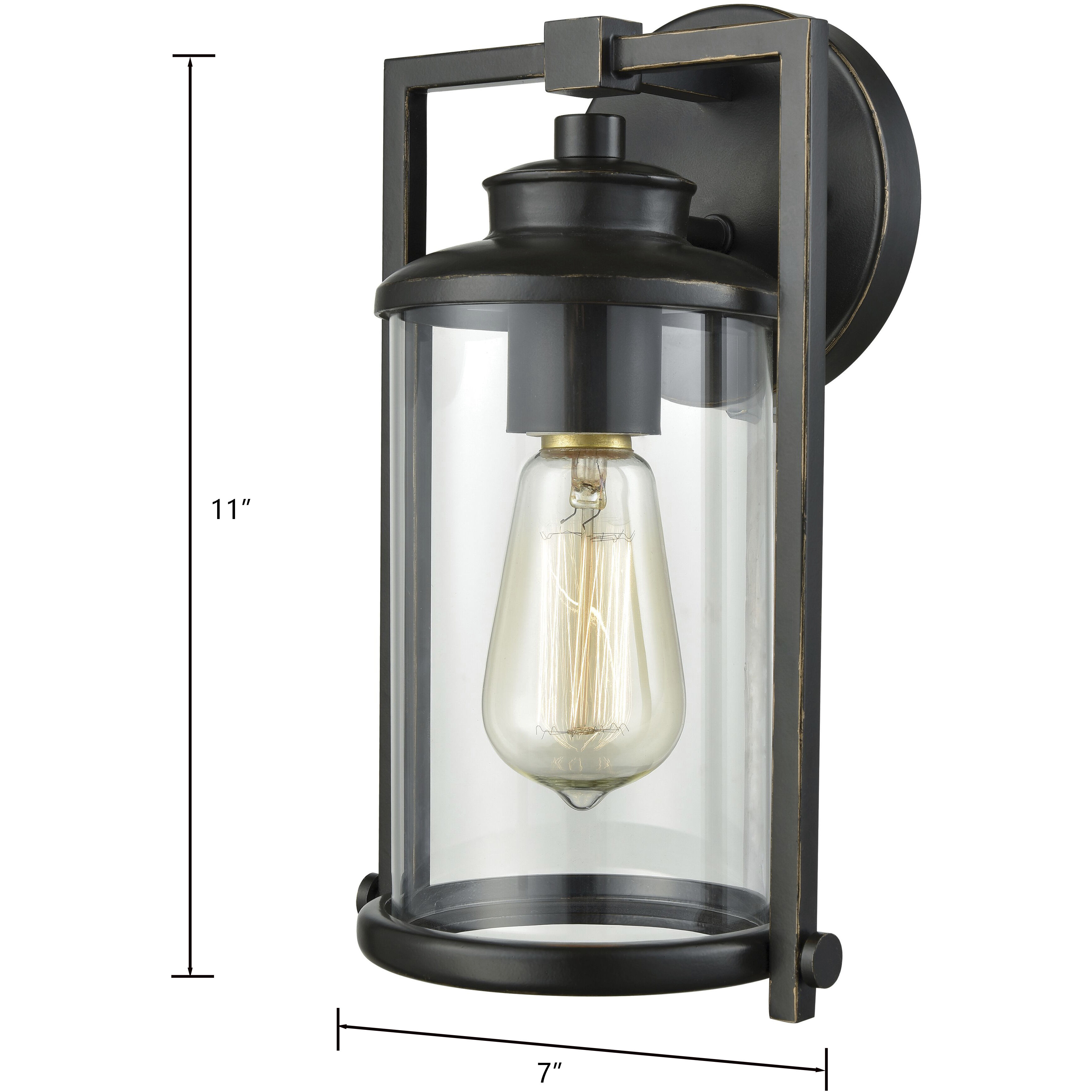 Frampton 1 Light 11 inch Aged Bronze Outdoor Wall Sconce