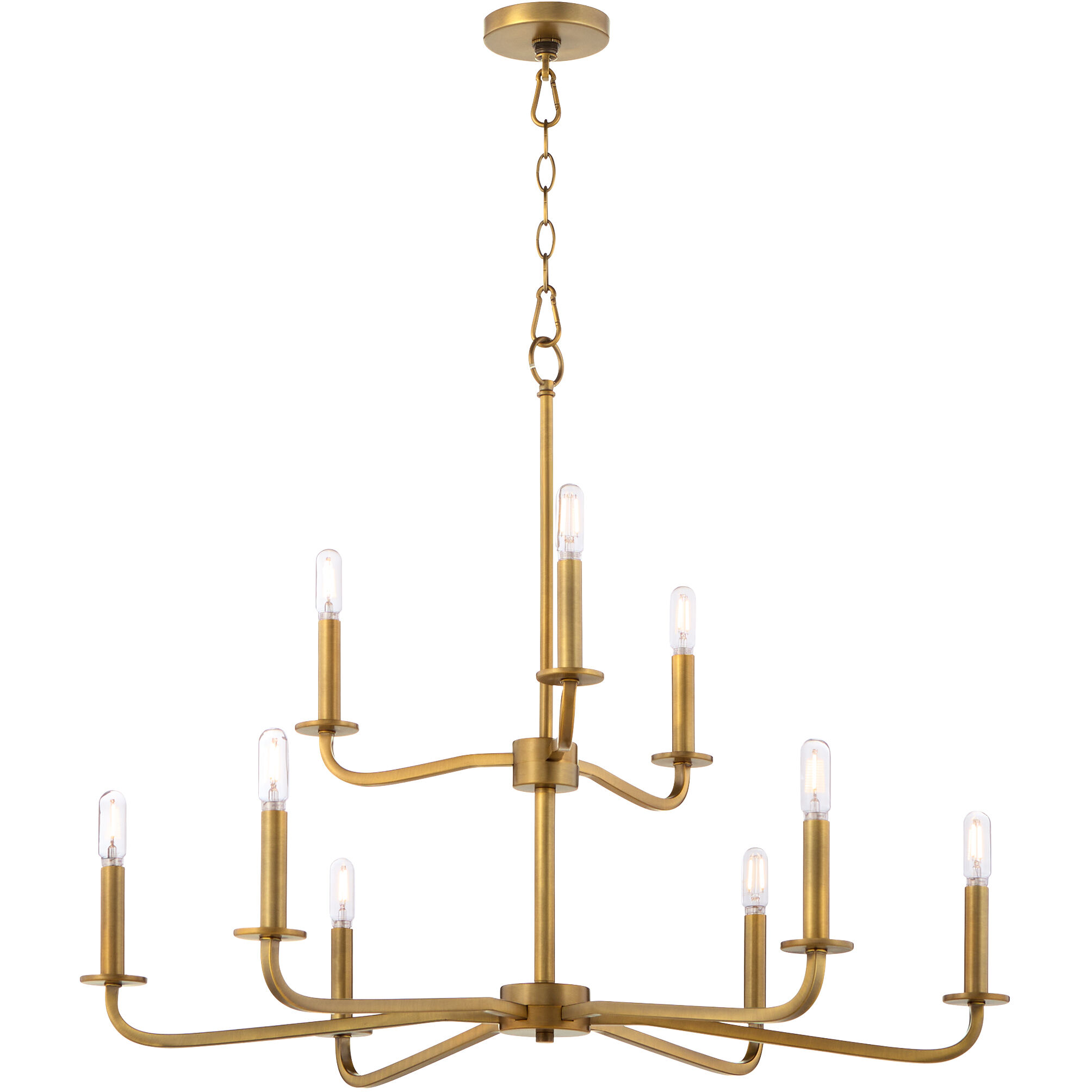 Rutherford 9 Light 28.5 inch Brushed Brass Chandelier Ceiling Light