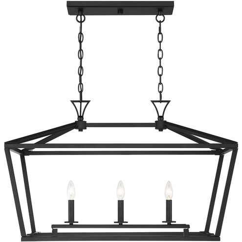 Townsend 3 Light 32 inch Matte Black Linear Chandelier Ceiling Light, Essentials