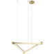 Archie 3 Light 1.38 inch Brushed Gold Pendant Ceiling Light