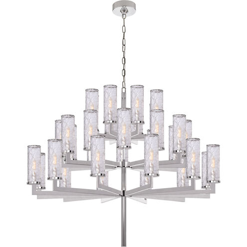 Kelly Wearstler Liaison 32 Light 47.5 inch Polished Nickel Triple Tier Chandelier Ceiling Light in Crackle Glass