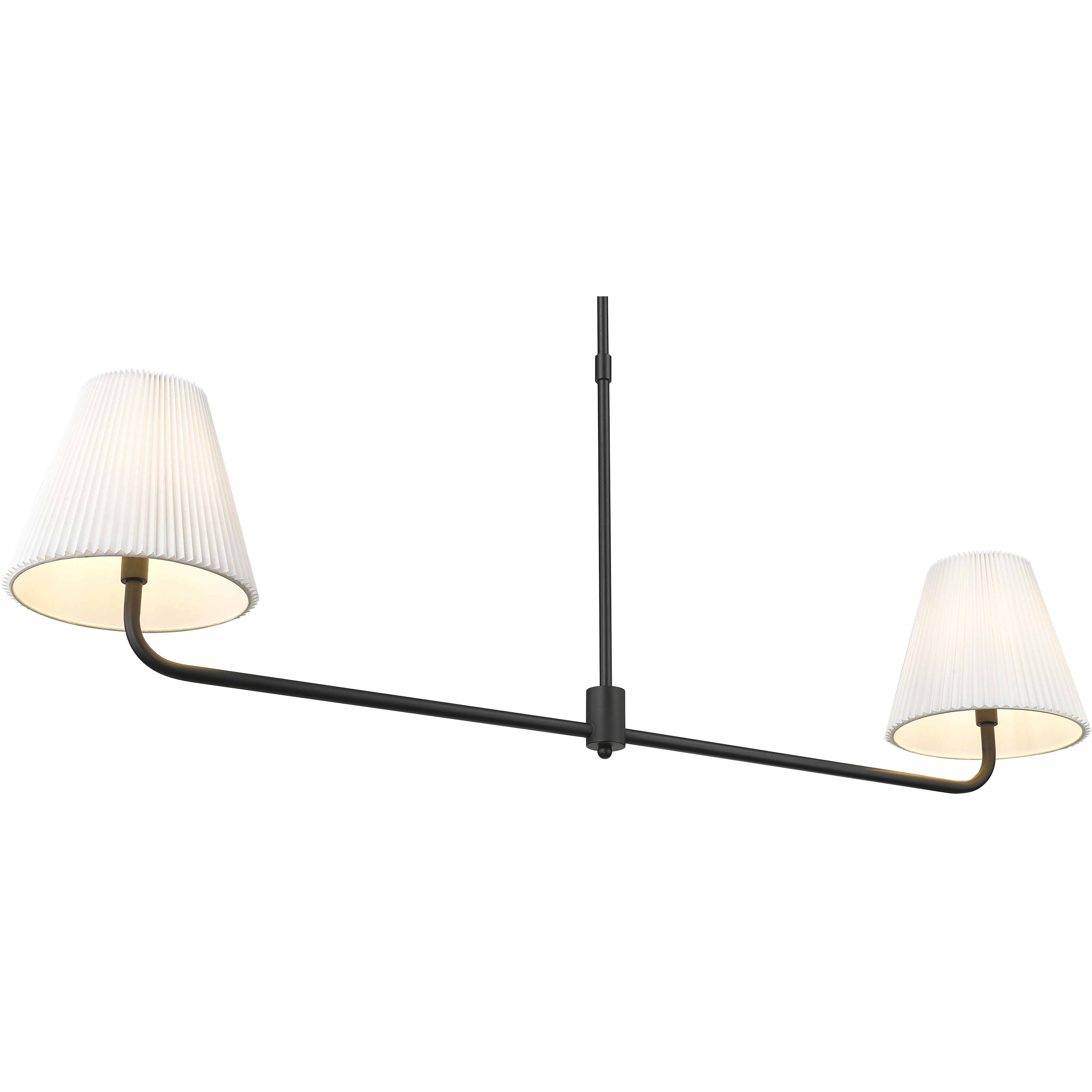 Ami 2 Light 48 inch Matte Black Linear Chandelier Ceiling Light