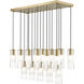 Alton 17 Light 42 inch Modern Gold Linear Chandelier Ceiling Light