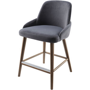 Peregrine 43.31 inch Upholstery: Black; Base: Charcoal Counter Stool
