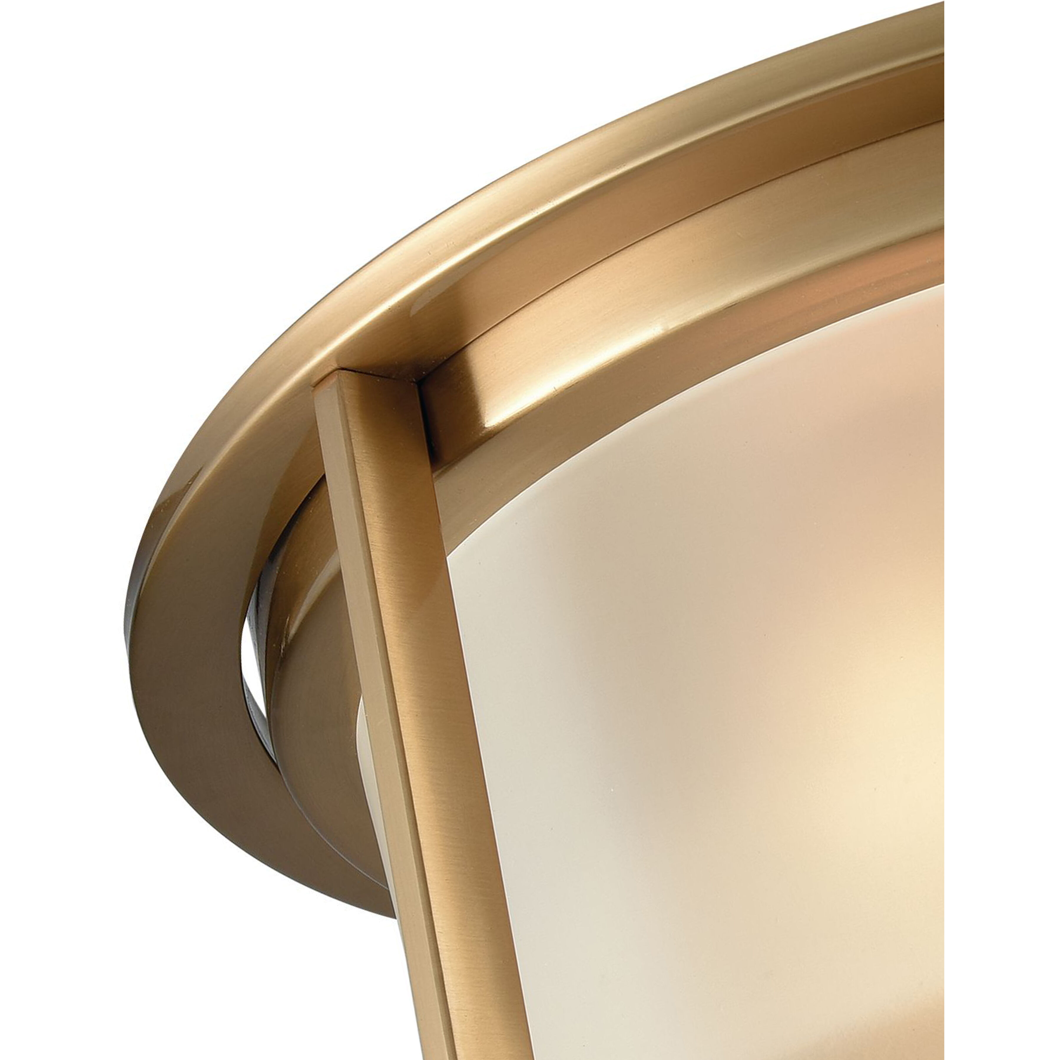 Vancourt 3 Light 15 inch Satin Brass Flush Mount Ceiling Light