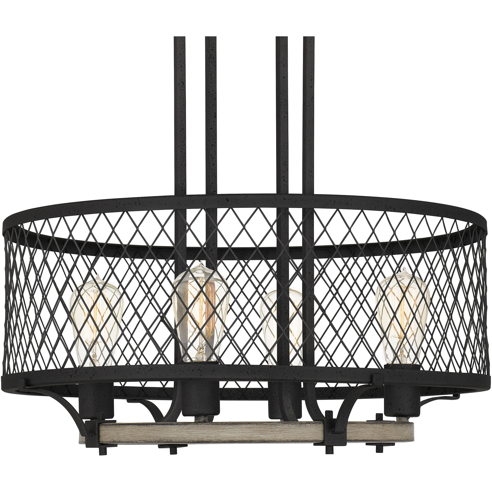 Benton 4 Light 20.75 inch Distressed Iron Pendant Ceiling Light