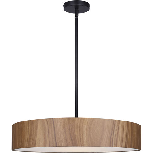 Dexter 4 Light 22 inch Black and Wood Pendant Ceiling Light in Faux Wood
