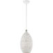 Charlton 1 Light 9 inch White with Brushed Nickel Accents Pendant Ceiling Light