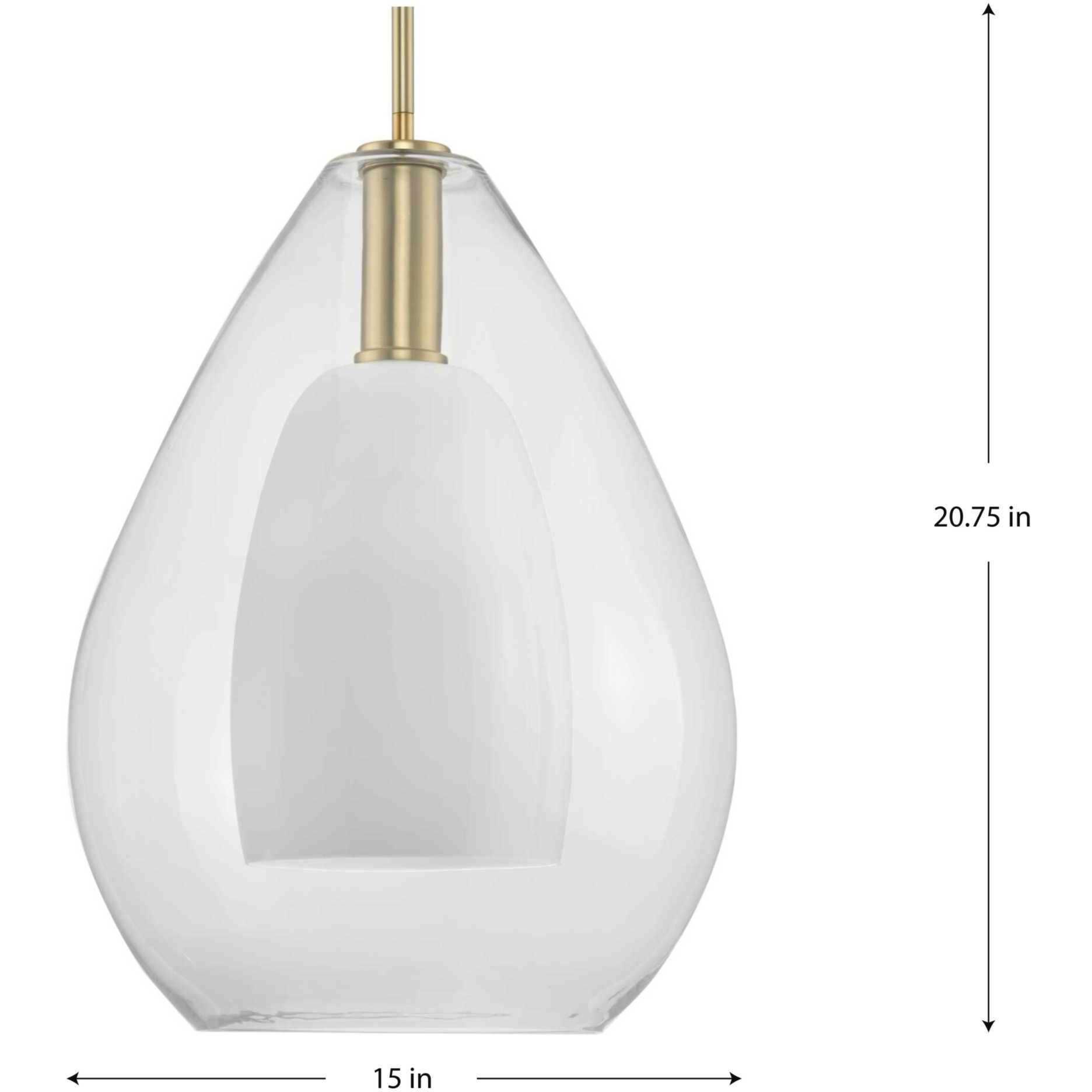 Carillon 1 Light 15 inch Brushed Gold Pendant Ceiling Light