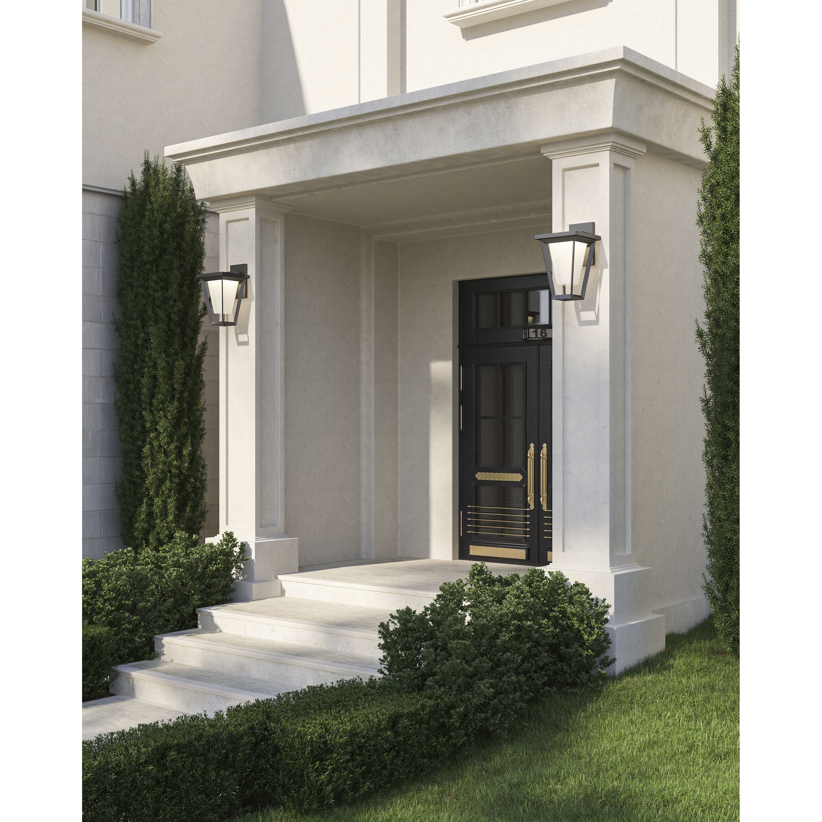 Waterbury LED 11 inch Black Outdoor Wall Light, Coach Light