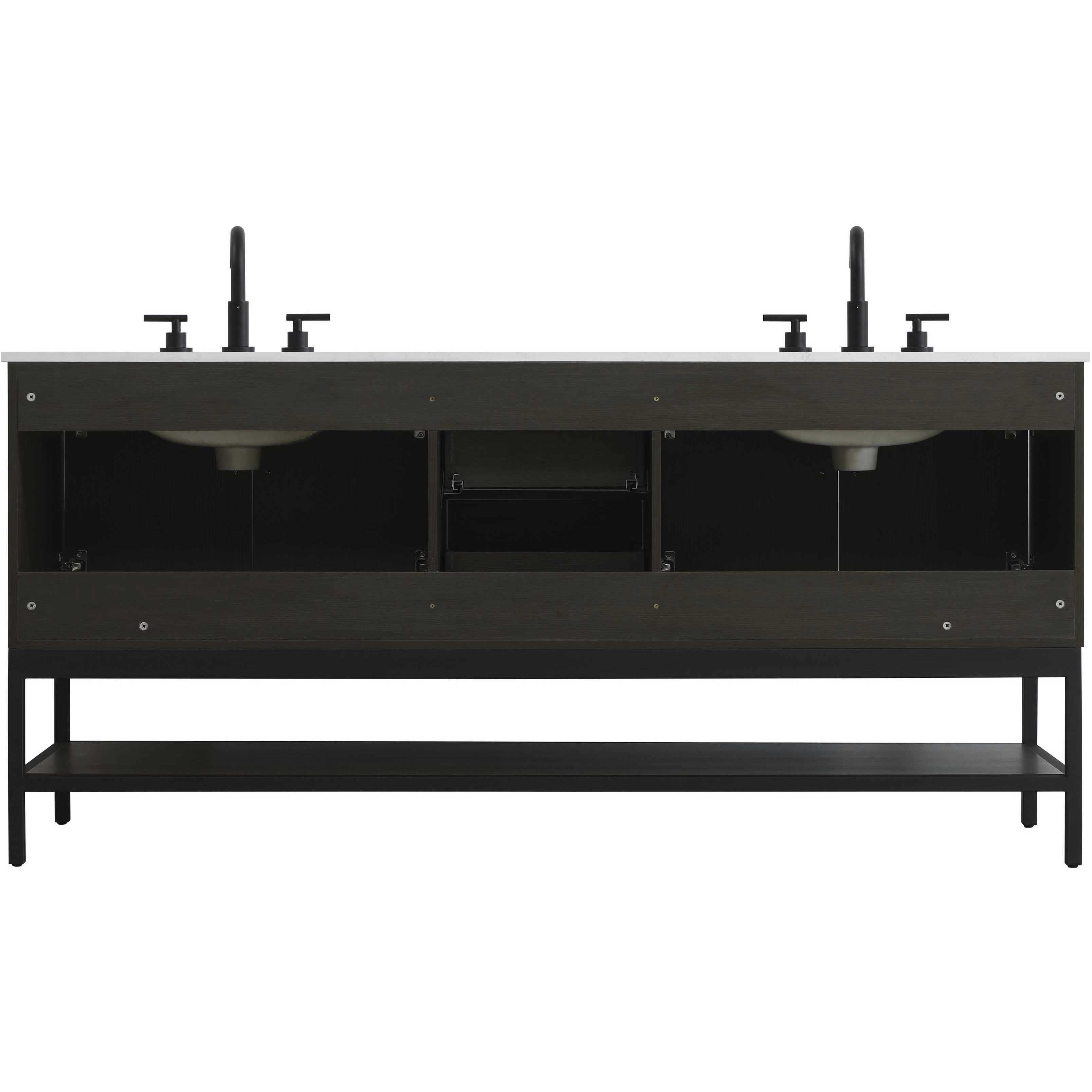 Lennox 72 X 34 inch Mocha Brown Bathroom Vanity Cabinet