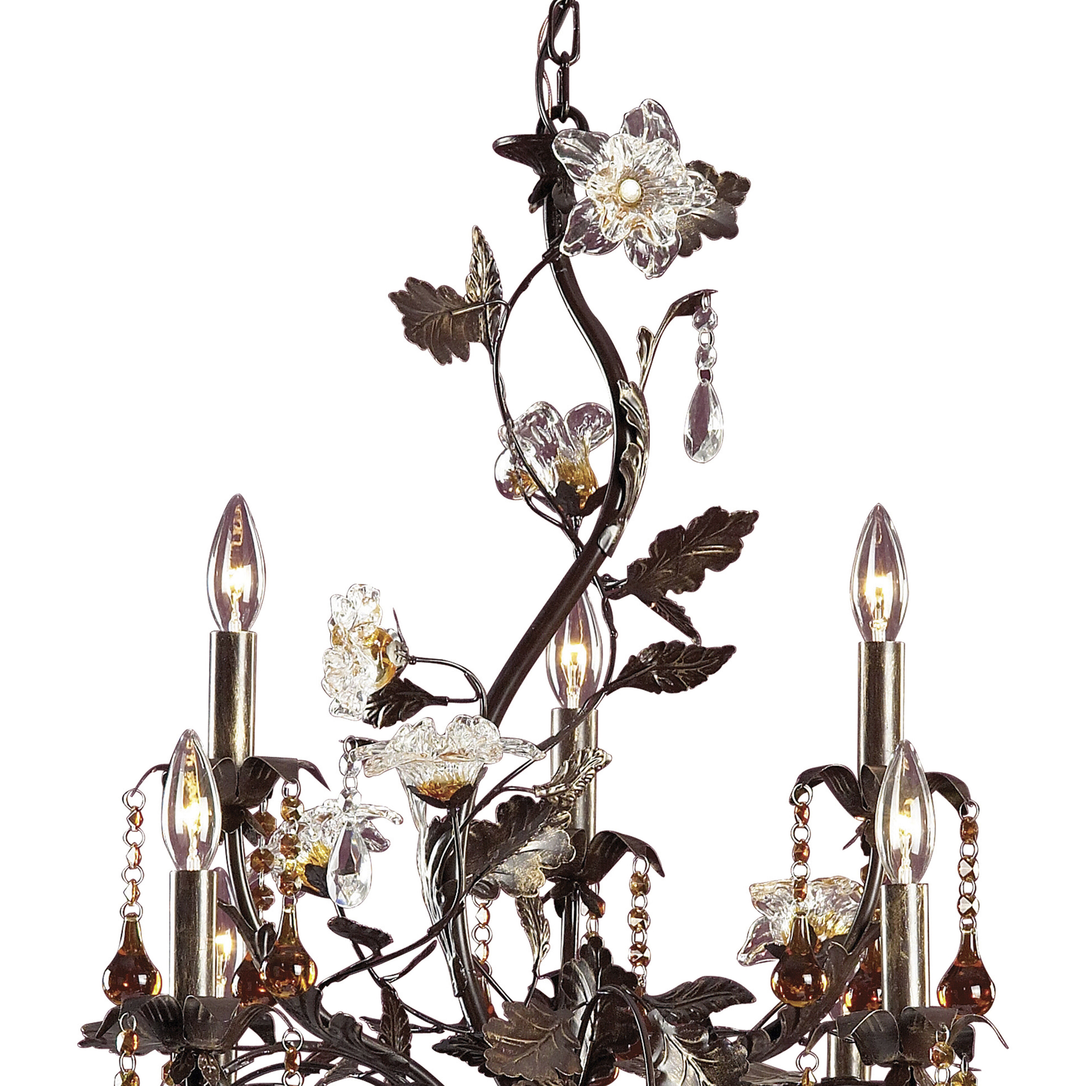 Cristallo Fiore 9 Light 33 inch Bronze Chandelier Ceiling Light