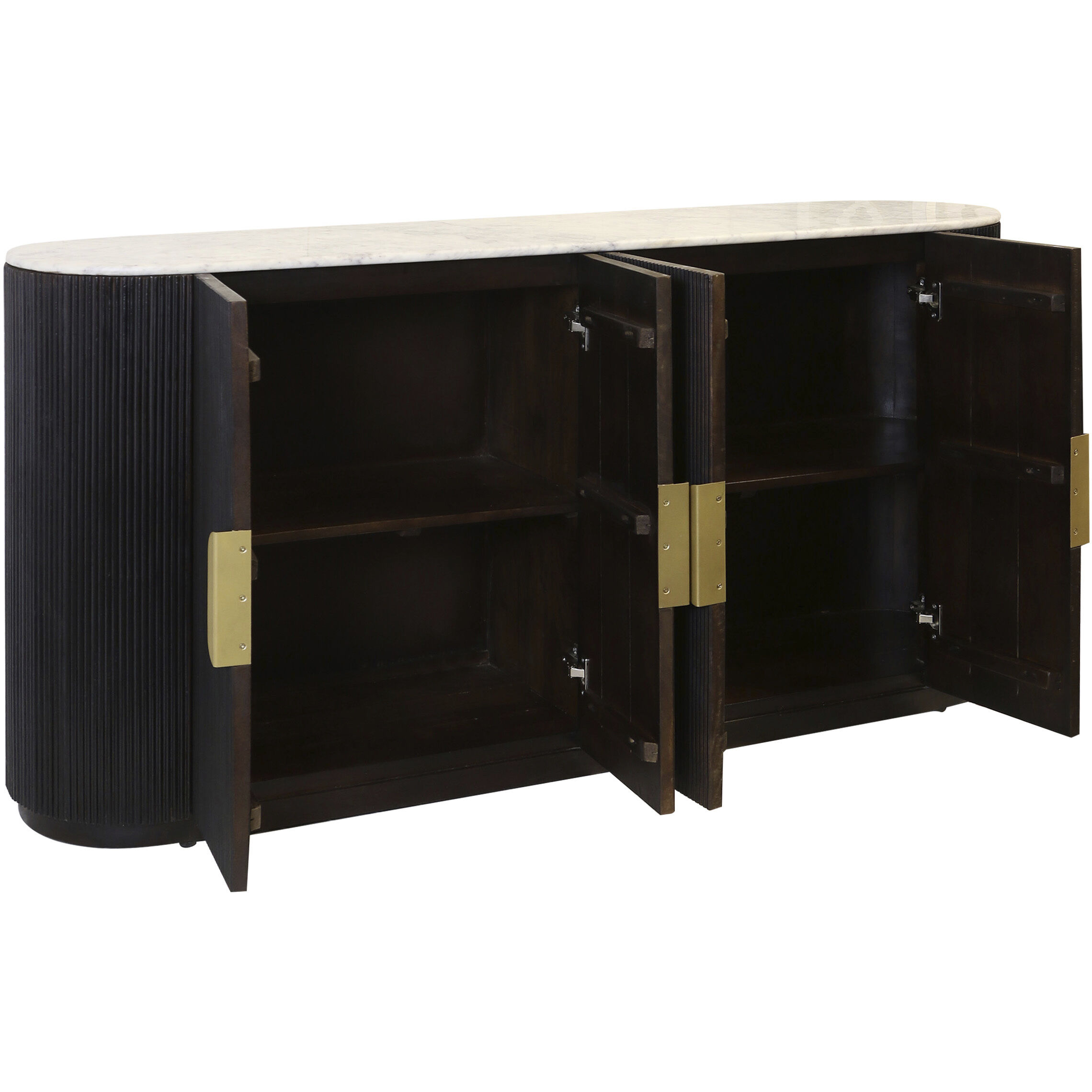 Marlowe 67 X 16 inch Cocoa and White and Gold Sideboard