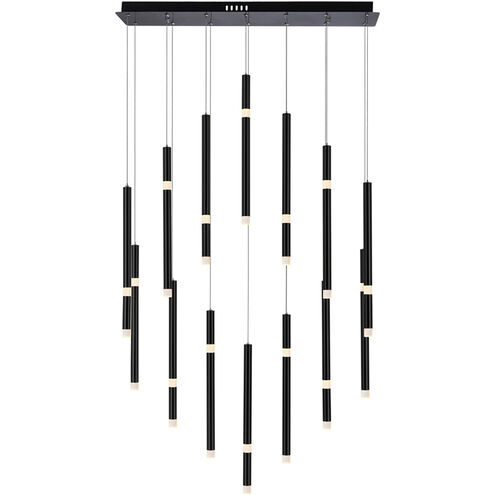 Flute LED 7 inch Black Chandelier Ceiling Light