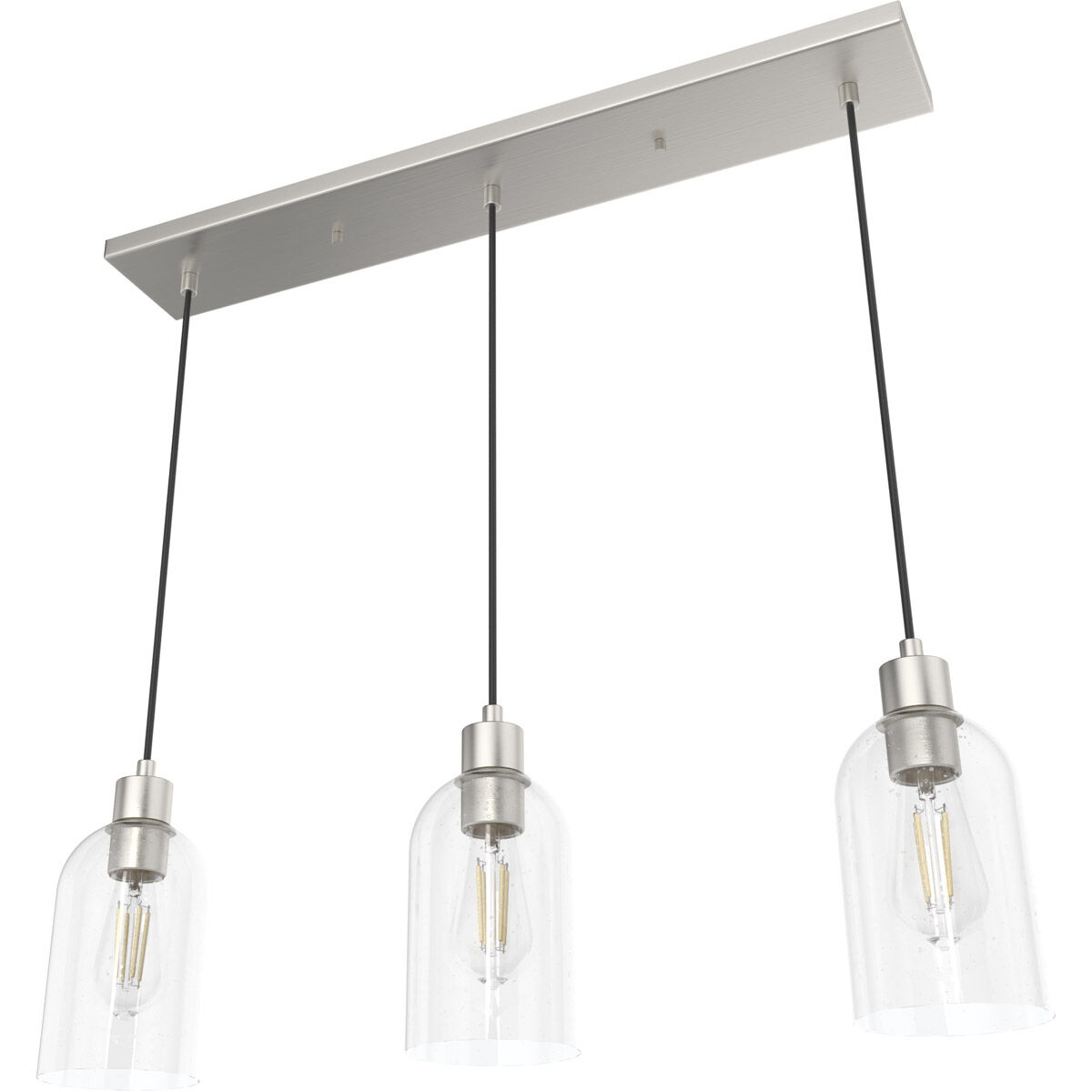 Lochemeade 3 Light 5 inch Brushed Nickel Linear Cluster Pendant Ceiling Light