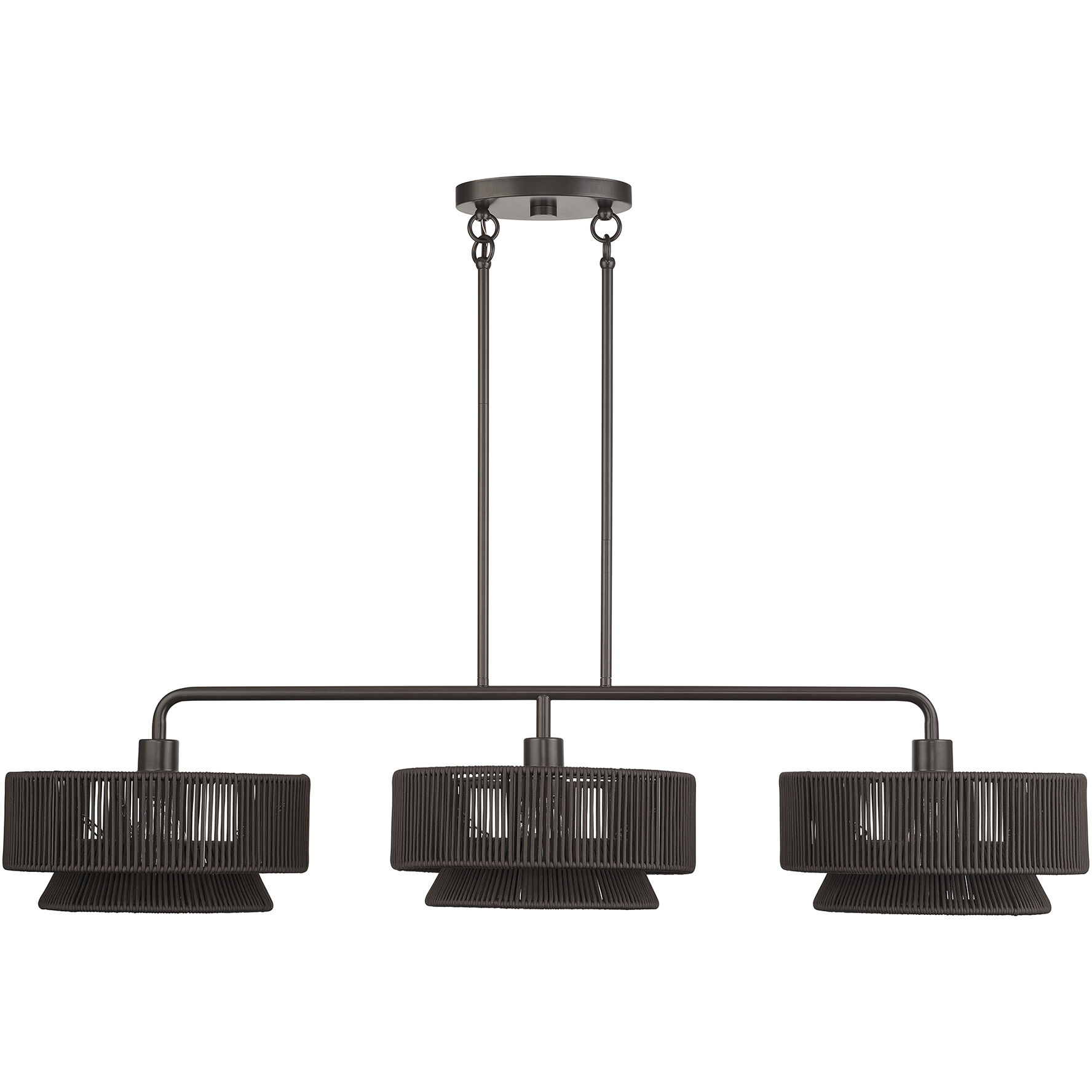 Florell 3 Light 47 inch English Bronze Linear Chandelier Ceiling Light, Extra Large