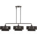 Florell 3 Light 47 inch English Bronze Linear Chandelier Ceiling Light, Extra Large