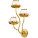 Bellerive 3 Light 17 inch Gold Leaf Wall Sconce Wall Light