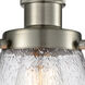 Ballston Small Cone LED 6 inch Brushed Satin Nickel Flush Mount Ceiling Light in Seedy Glass, Ballston