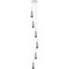 Milan 6 Light 15 inch Polished Nickel Multi Pendant Ceiling Light in Light Smoke Glass