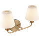 Hoyle 2 Light 16 inch Brushed Gold Vanity Light Wall Light