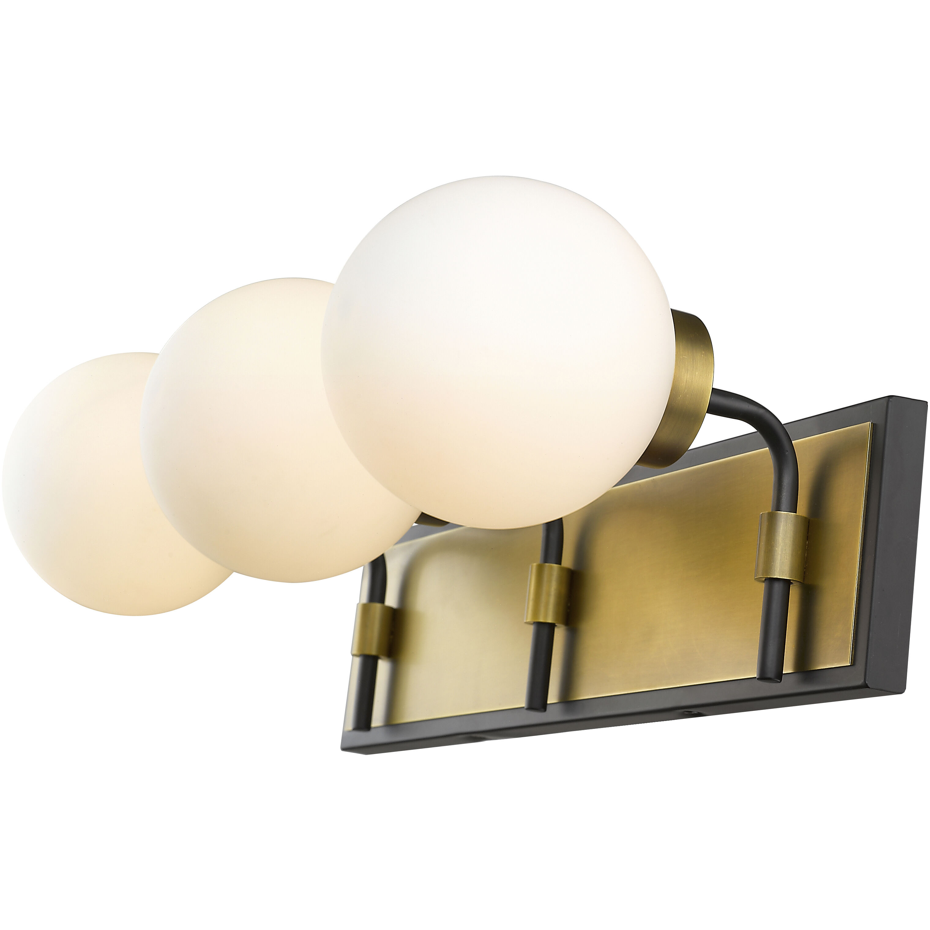 Parsons 3 Light 24 inch Matte Black and Olde Brass Vanity Wall Light