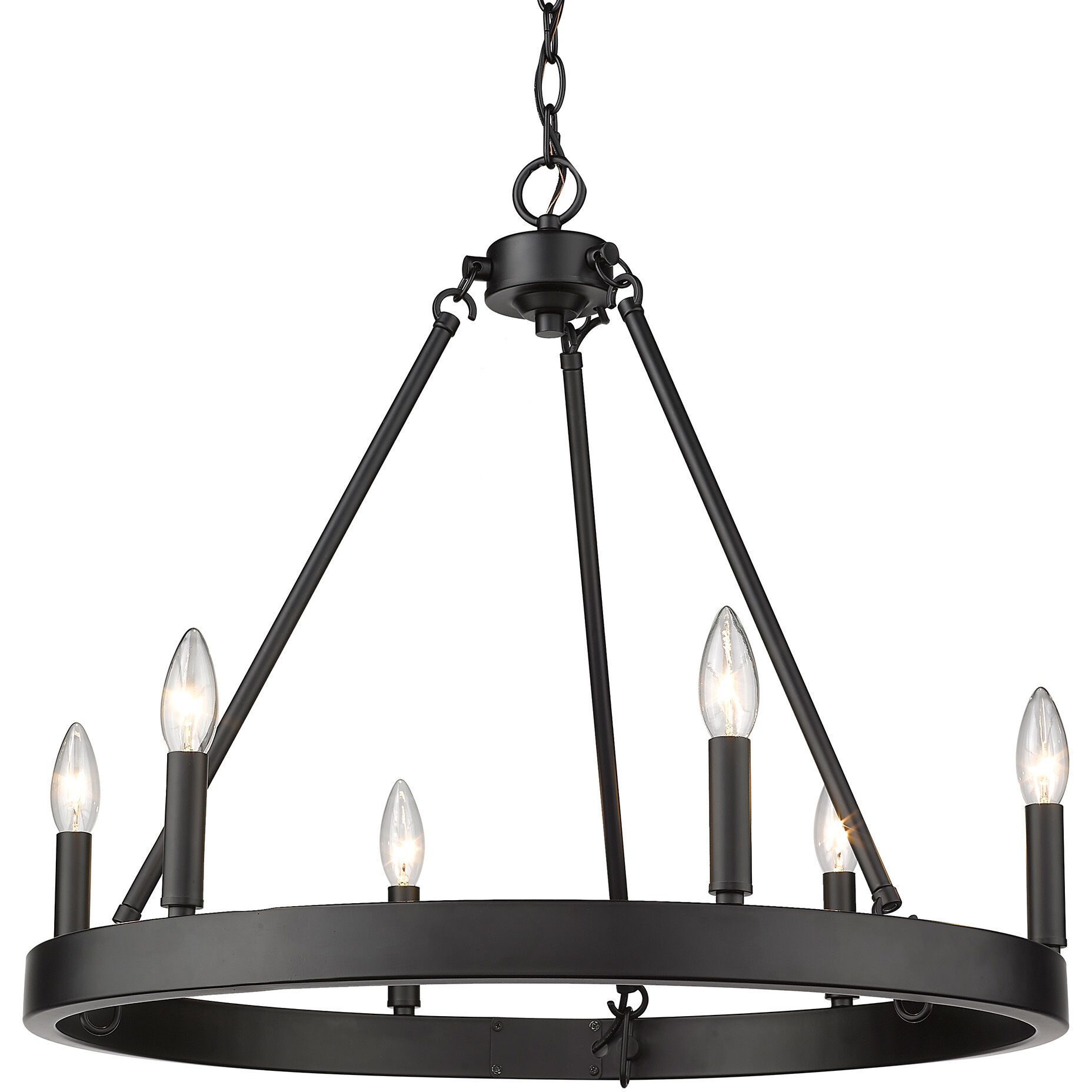 Alastair 6 Light 24 inch Matte Black Chandelier Ceiling Light