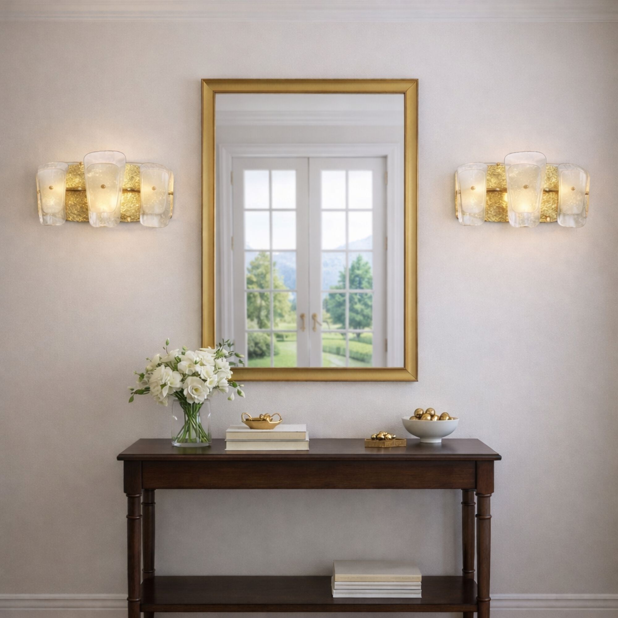 Strata 2 Light 20.75 inch Lacquered Gold Bath Vanity Wall Light
