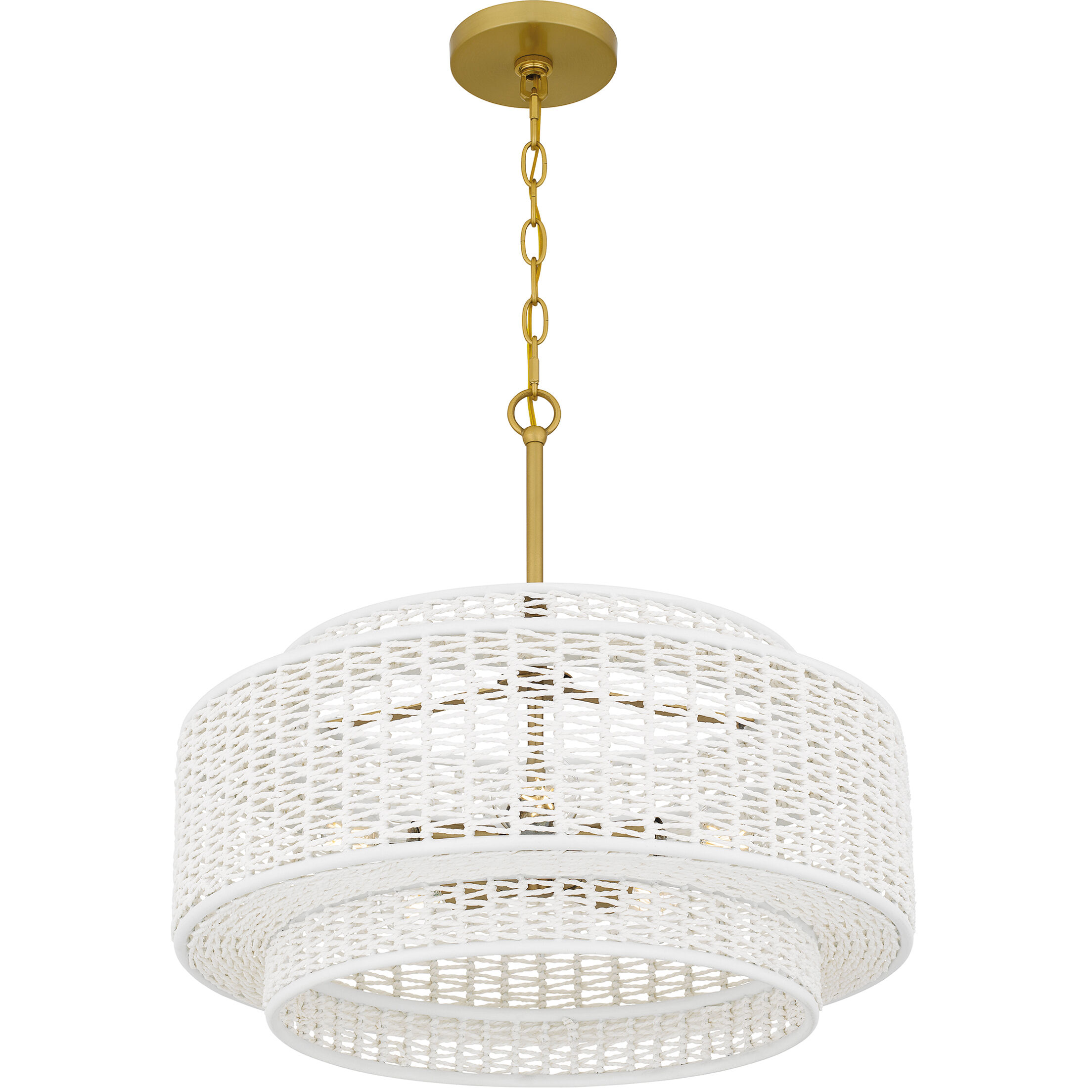 Teton 5 Light 20 inch Brushed Gold Pendant Ceiling Light