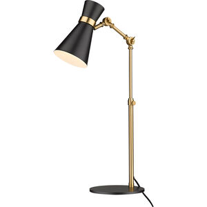 Soriano 25 inch 60.00 watt Matte Black/Heritage Brass Table Lamp Portable Light