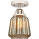 Nouveau 2 Chatham LED 6 inch Polished Nickel Semi-Flush Mount Ceiling Light in Mercury Glass