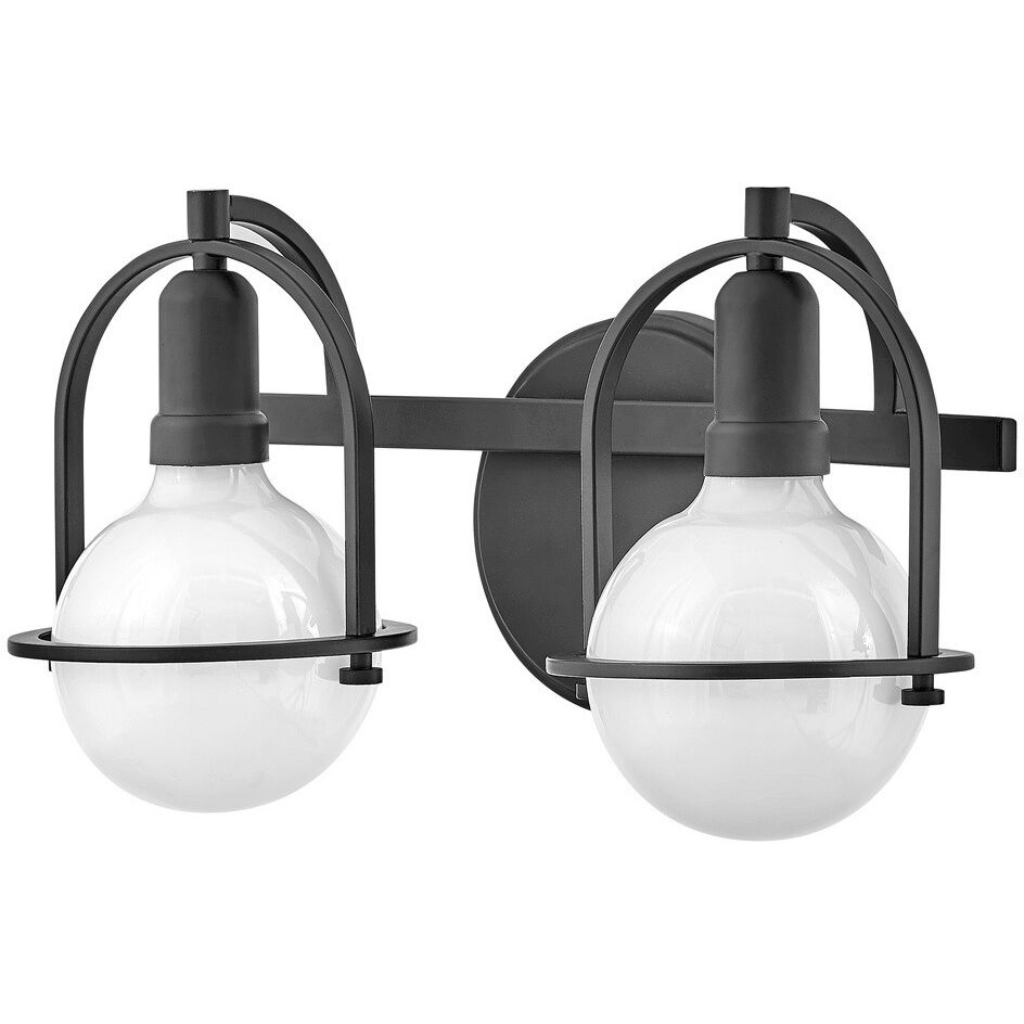 Somerset 2 Light 16 inch Black Vanity Light Wall Light