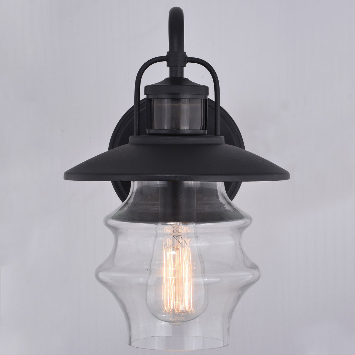 Glenn 1 Light 13 inch Textured Black Outdoor Motion Sensor Wall