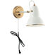 Buzz Wall Sconce Wall Light in Aged Gold Brass and White