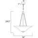Aurora 2 Light 16 inch Satin Nickel Invert Bowl Pendant Ceiling Light